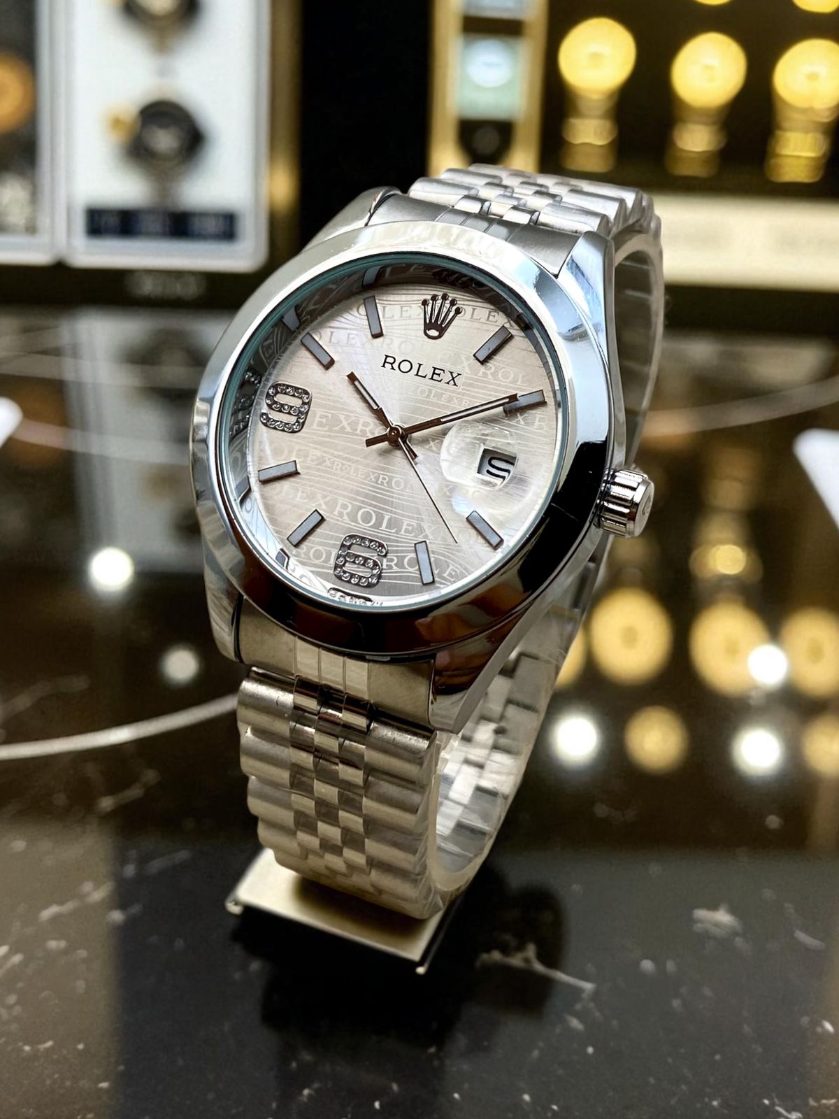 RLX FONT & DATE - SILVER & GREY (PLAIN BEZEL) - IW_378668-5