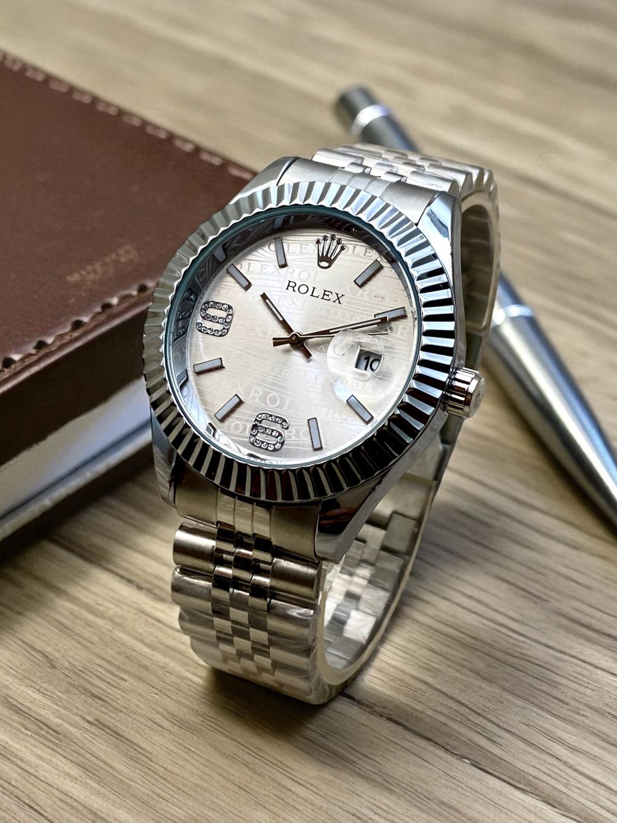 RLX FONT & DATE - SILVER & GEY (FLUTED BEZEL) - IW_378668-6