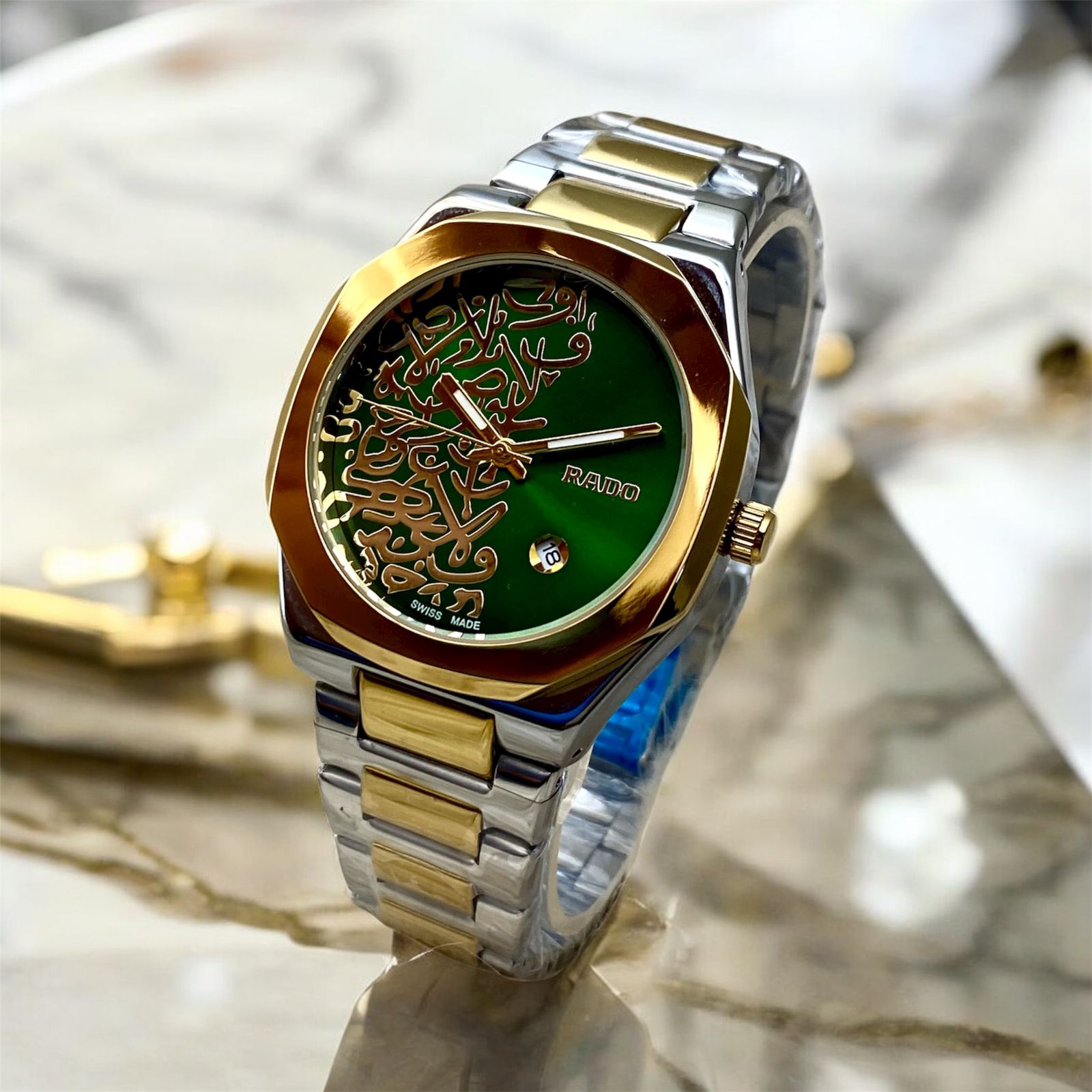 RADO ARABIC TEXTURE - SILVER GOLDEN & Green - IW_73689-10