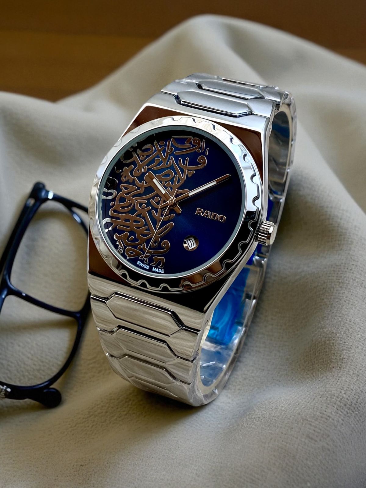RADO ARABIC TEXTURE ROUND BAZEL - SILVER & BLUE - IW_431994-10